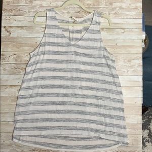 Gray and white Sleeveless top